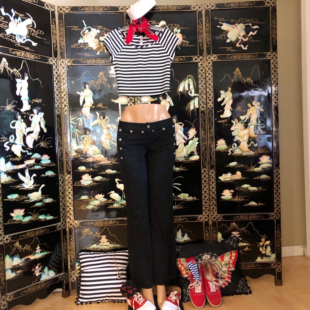 Dolce & Gabbana black sailor jeans 42 6 pin pants